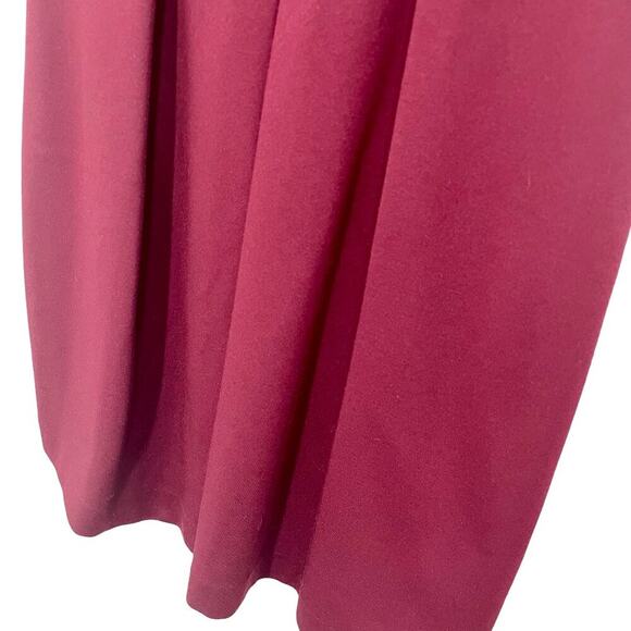 Trina Turk Fit & Flare Women's Dress Wine Pleated Short Cap Sleeve Zip Back 6/8 - Picture 4 of 11
